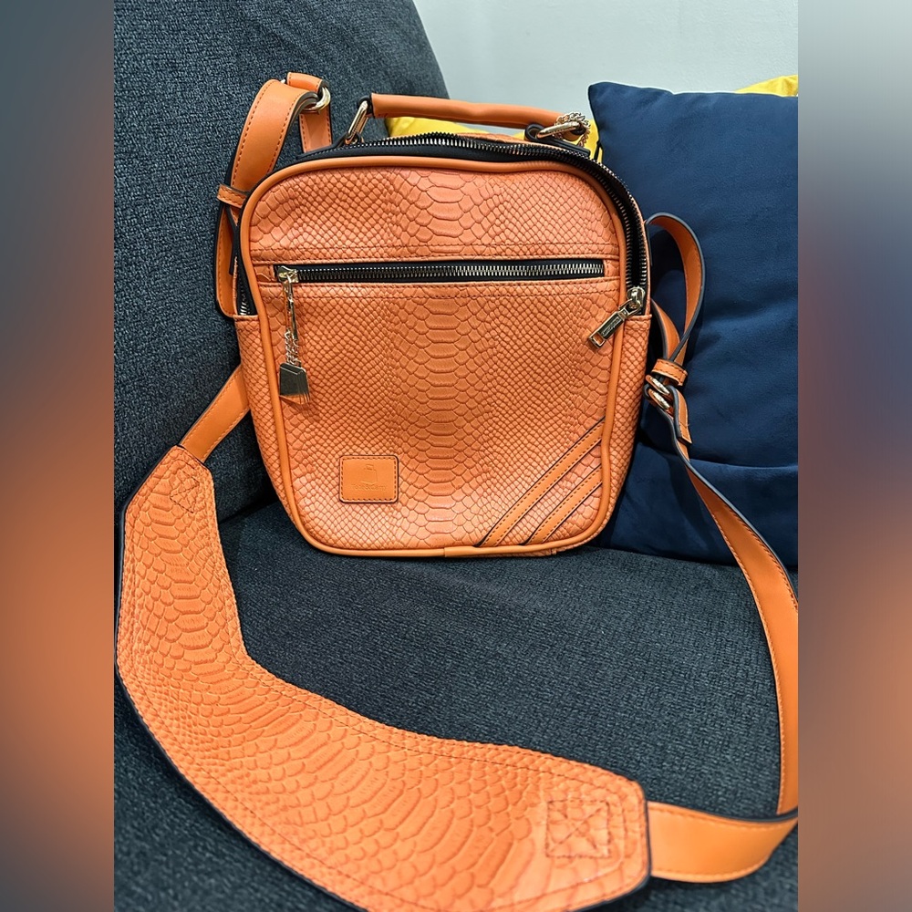 Faux Croc Crossbody Bag